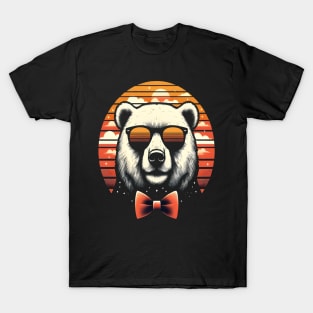 Funny polar Bear sunglasses Vintage Funny Animal Lover T-Shirt